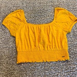 Hollister Yellow Off the Shoulder Top